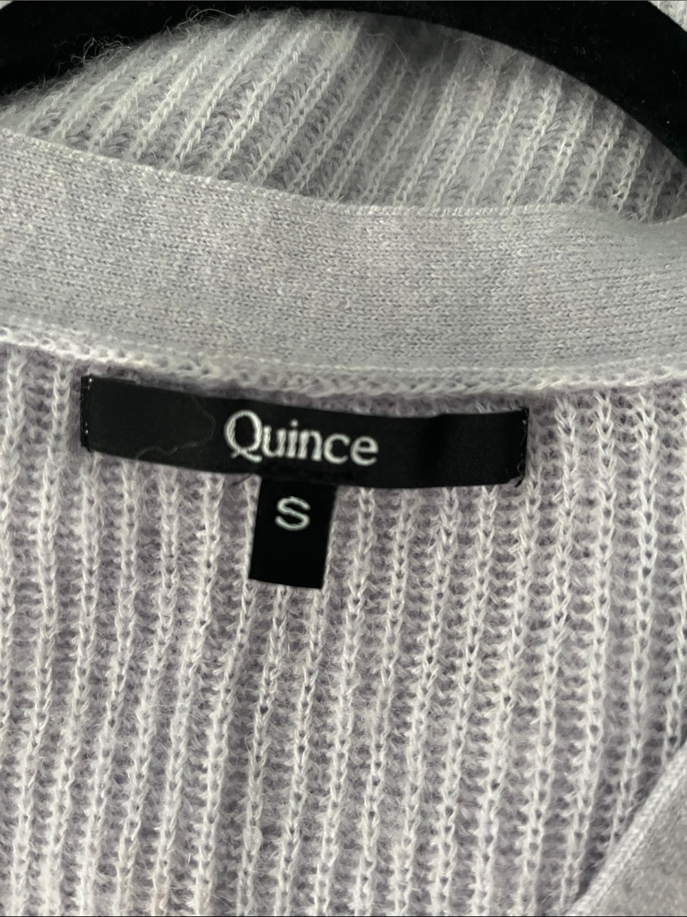 Quince Baby Alpaca Wool Cropped Cardigan Lilac Lavender S - Picture 4 of 7